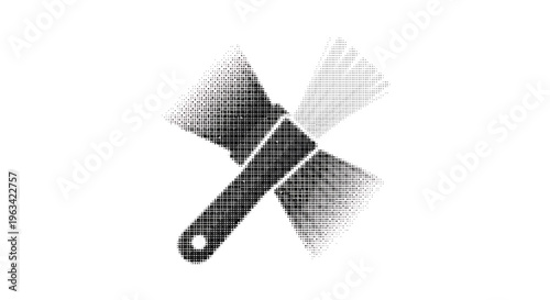 halftone knife and fork crossed over each other for food and cooking concepts