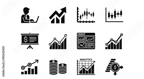 Business and investment concept. Laptop with rising graph and upward arrow showing market growth and economy trends..eps