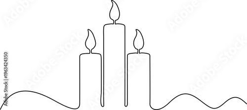 WebMinimalist Line Art Three Candles