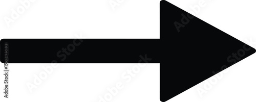 Black arrow vector illustration pointing right, navigation icon for web interface and wayfinding symbol isolated on black background, comma.