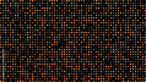 Abstract Gold Pixel Square Background on Black for Luxury Digital Design