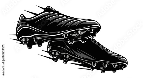 Black football cleats with studs.