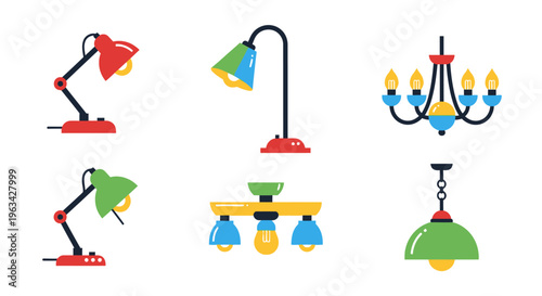 Collection of various desk lamps.