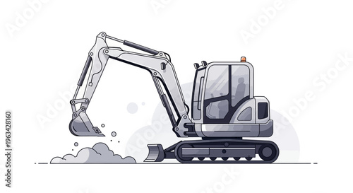 Excavator digging into the ground.