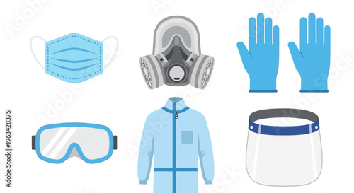 Personal Protective Equipment Set Illustration.