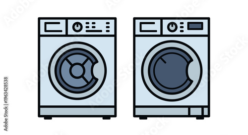 Washing machines side by side.