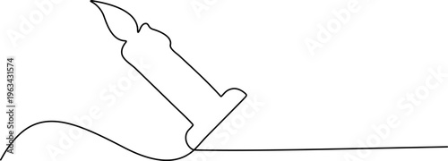WebMinimalist Line Art Tilted Candle