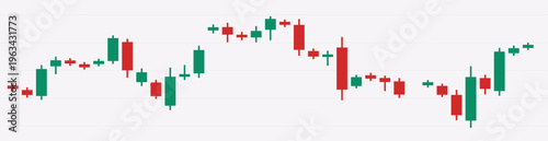 Trading graph with candlestick chart. Market price movement. Financial data visualization for stock trading, investment analysis, forex and cryptocurrency concepts. Vector illustration.
