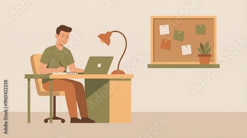man working on laptop