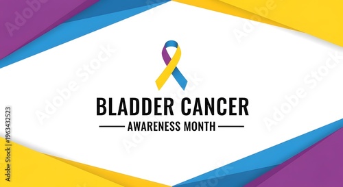Free Download A bright blue polygonal diagram of the urinary bladder floats against a deep navy blue backdrop promoting awareness for the May cancer observance. - GFXLoad