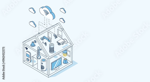Smart Home Technology Connected Devices and Cloud Integration.