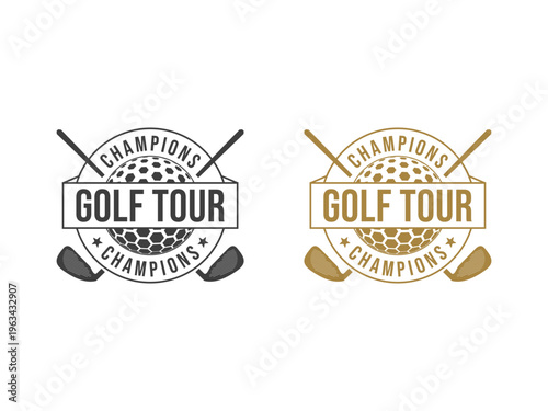 creative golf club logo, design elements, vector illustration, isolated on transparent background