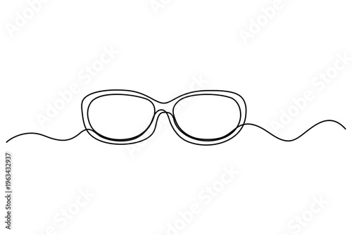 Minimal sunglasses in one continuous stroke trendy UV protection eyewear vector
