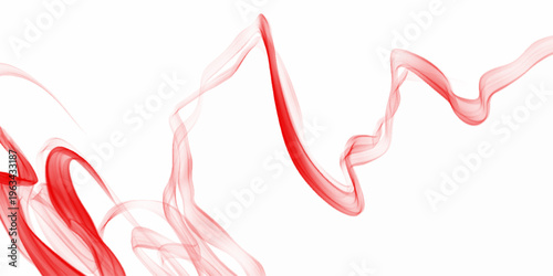 Abstract red and white smoke. Abstract background of beautiful color smoke waves. This is an actual photo of smoke from a stick of incense with the red balance adjusted in post processing. 