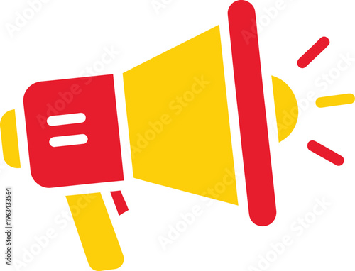 Vector graphic of a megaphone icon for communication and loudspeaker needs
