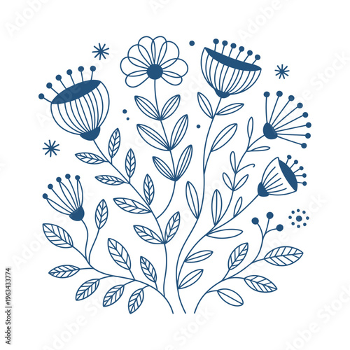 Decorative Heart Shape Made of Various Flowers and Leaves