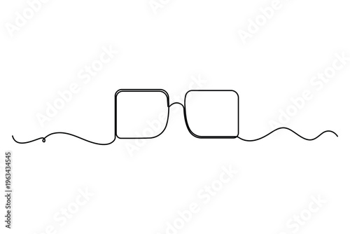 Minimal sunglasses in one continuous stroke trendy UV protection eyewear vector
