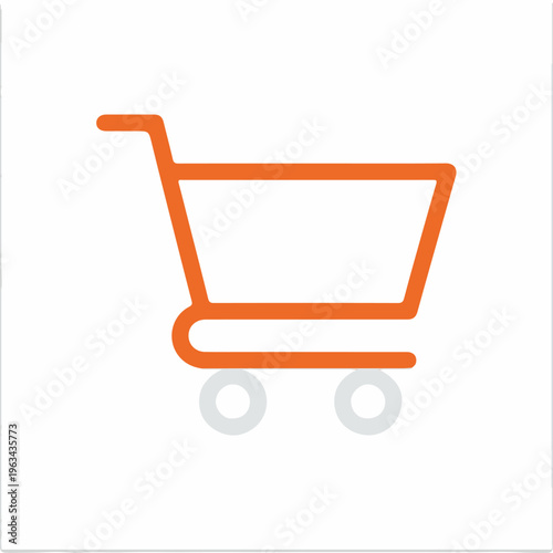Orange shopping cart icon representing online retail and commerce.