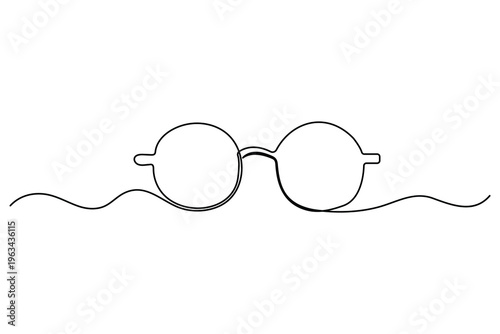 Minimal sunglasses in one continuous stroke trendy UV protection eyewear vector
