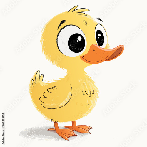A cute yellow baby chick cartoon 
