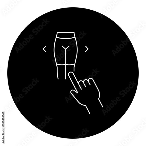 Size Selection Icon - Choosing the Right Size and Fit Concept for Clothing and Shapewear Sizing Guide Symbol