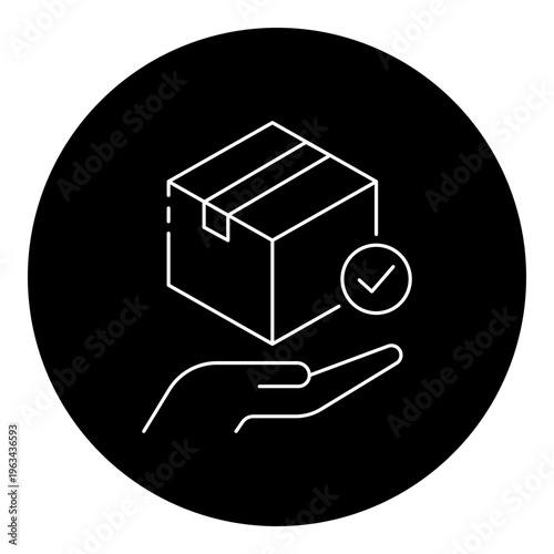 Secure Delivery Icon - Package Protection and Safe Shipping Concept for Reliable and Trusted Delivery Service Symbol