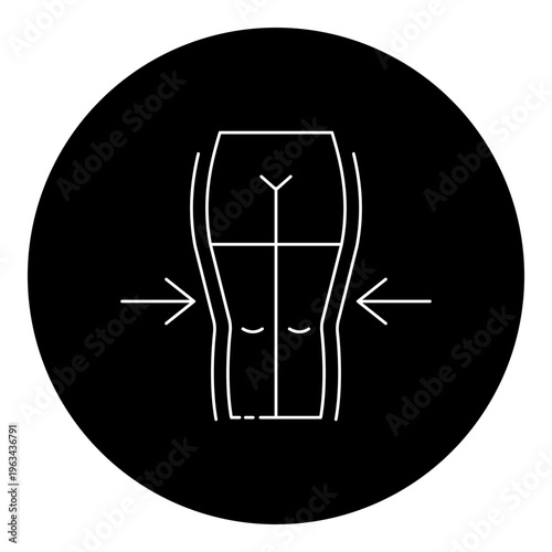 Leg Slimming Effect Icon - Compression Leggings Slimming and Body Shaping Concept for Shapewear Toning and Figure Symbol