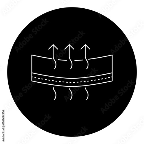 Breathable Fabric Icon - Air Flow and Moisture Wicking Textile Concept for Comfortable Ventilated Garment and Cooling Symbol