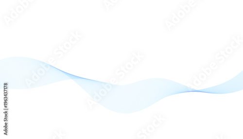 Blue wave background, soft flowing smoke lines on white, elegant abstract motion graphic for corporate presentation and web design