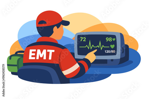 Emergency Medical Technician EMT uniform and medical bag.