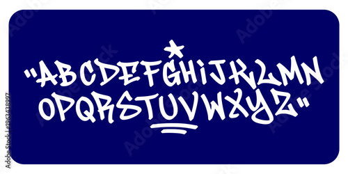 Complete Graffiti Tag Alphabet Collection A-Z in White Handstyle Typography on Dark Background for Raw Street Art and Edgy Apparel Design