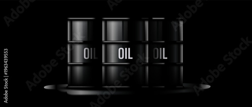 Oil canister container with liquid petroleum. Fuel storage, energy resource, transportation and industrial usage concepts. Simple design. Vector illustration. Black color.