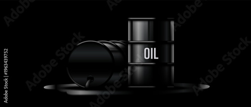 Oil canister container with liquid petroleum. Fuel storage, energy resource, transportation and industrial usage concepts. Simple design. Vector illustration. Black color.