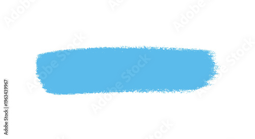Abstract brushstroke of vibrant turquoise paint on a white background