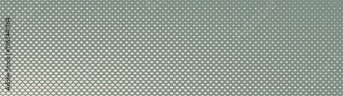 Panoramic abstract background in ultra wide 32:9 vector format with pale green boho scale halftone pattern and soft elliptical corner fade. Vintage design for banner, UI, presentation layouts