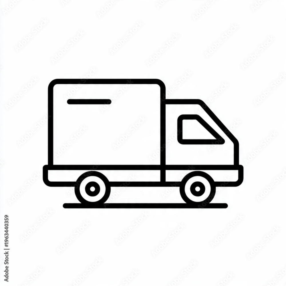 Fototapeta premium Delivery Truck Outline Vector Icon