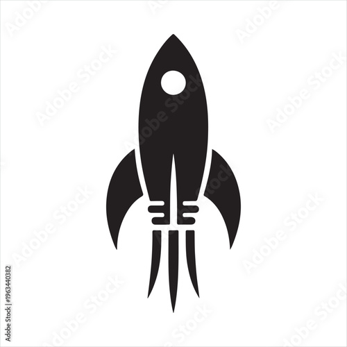 Rocket silhouette vector silhouette clip art logo design concept illustration idea