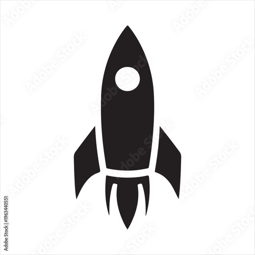 Rocket silhouette vector silhouette clip art logo design concept illustration idea