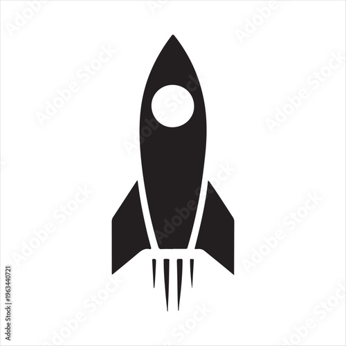 Rocket silhouette vector silhouette clip art logo design concept illustration idea