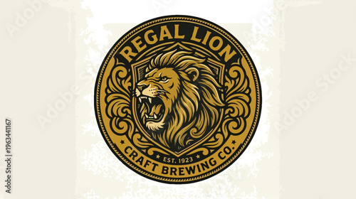 Regal Lion Craft Brewing Company Logo Design and Branding.
