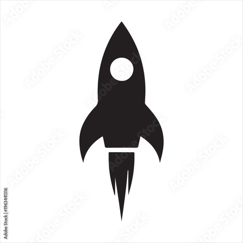 Rocket silhouette vector silhouette clip art logo design concept illustration idea