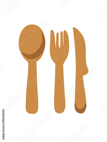 disposable spoon fork and knife set isolated