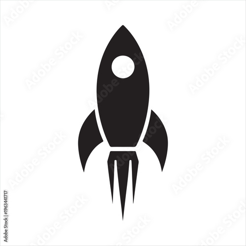Rocket silhouette vector silhouette clip art logo design concept illustration idea