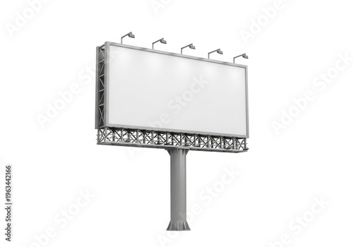 Large outdoor billboard advertising space with decorative lighting at the top edge