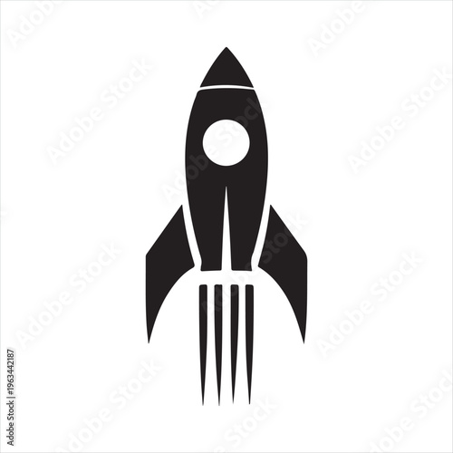 Rocket silhouette vector silhouette clip art logo design concept illustration idea