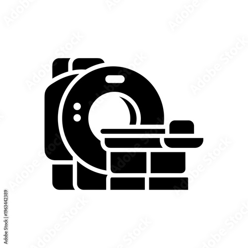 MRI machine silhouette solid black icon