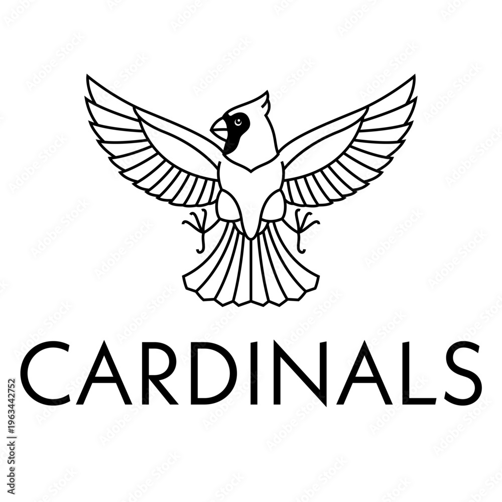 Fototapeta premium Monoline Style of Cardinal Bird