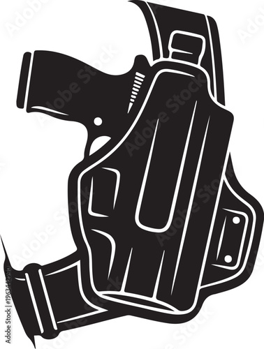 Gun holster, shoulder holster, pistol holster, black holster