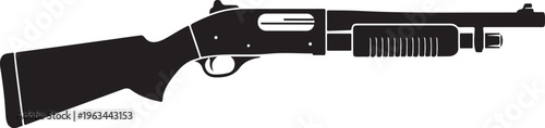 Black rifle, shotgun vector, assault gun, firearm icon