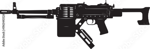 Rifle, Gun, Firearm, Black Silhouette, Vector Illustration